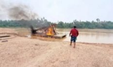 Tindak Lanjut Layanan 110, Polsek Cerenti Tertibkan Dua Rakit PETI di Sungai Kuantan,10 September, 2026